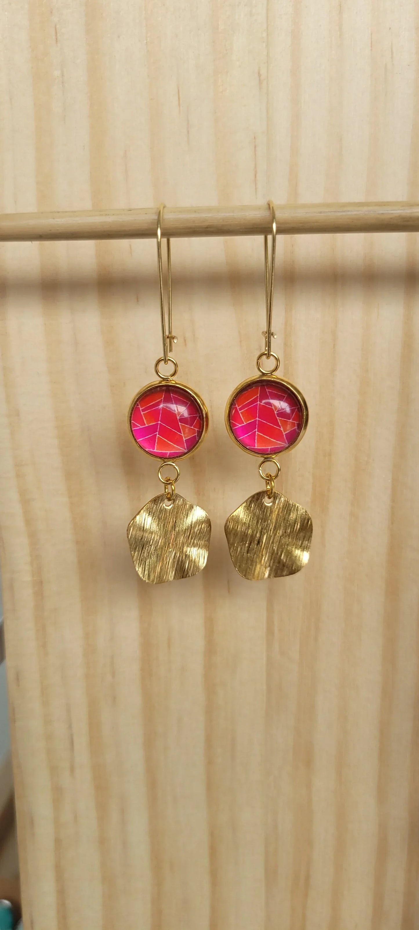 Boucles fantaisies acier | Formes fushia - L'Atelier de MyMy