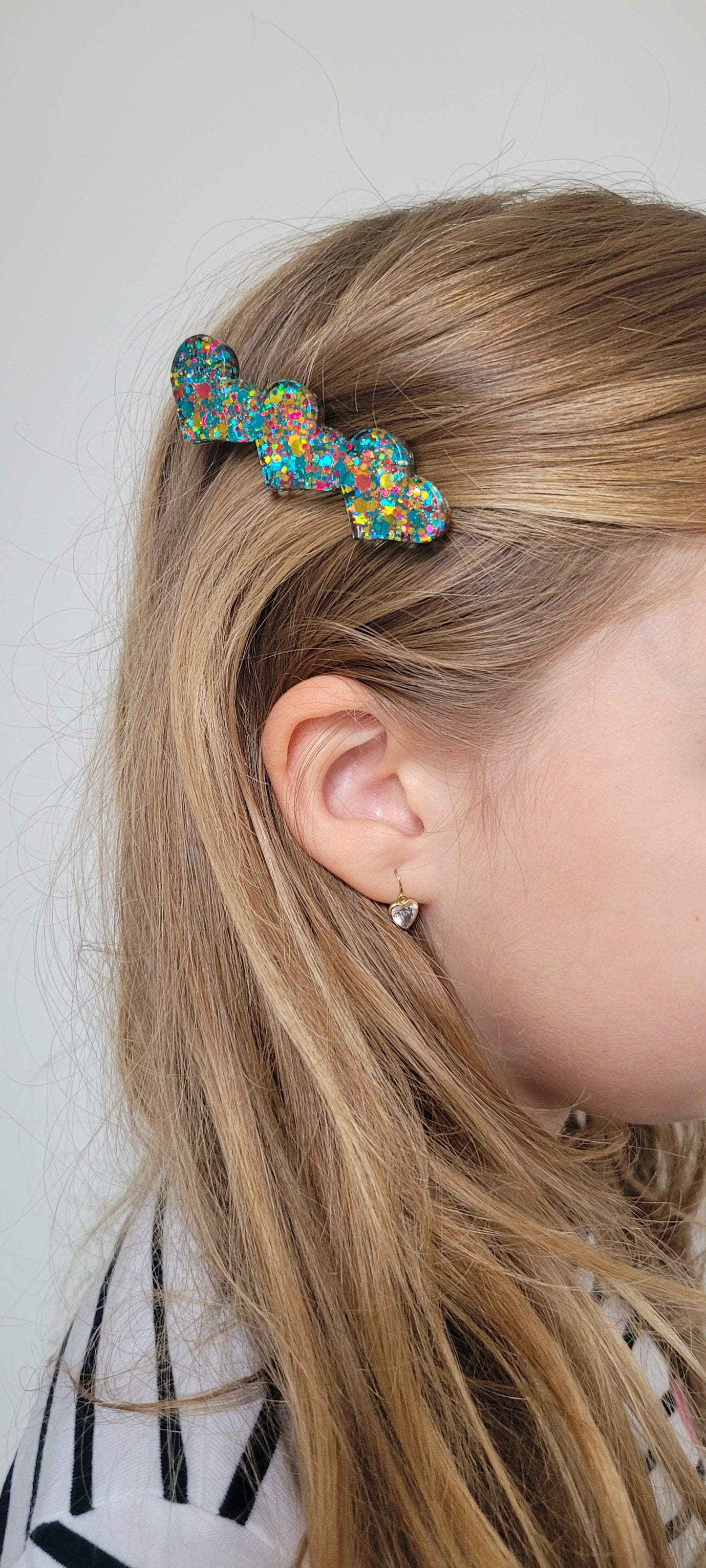 Barrettes en résine | Coeurs