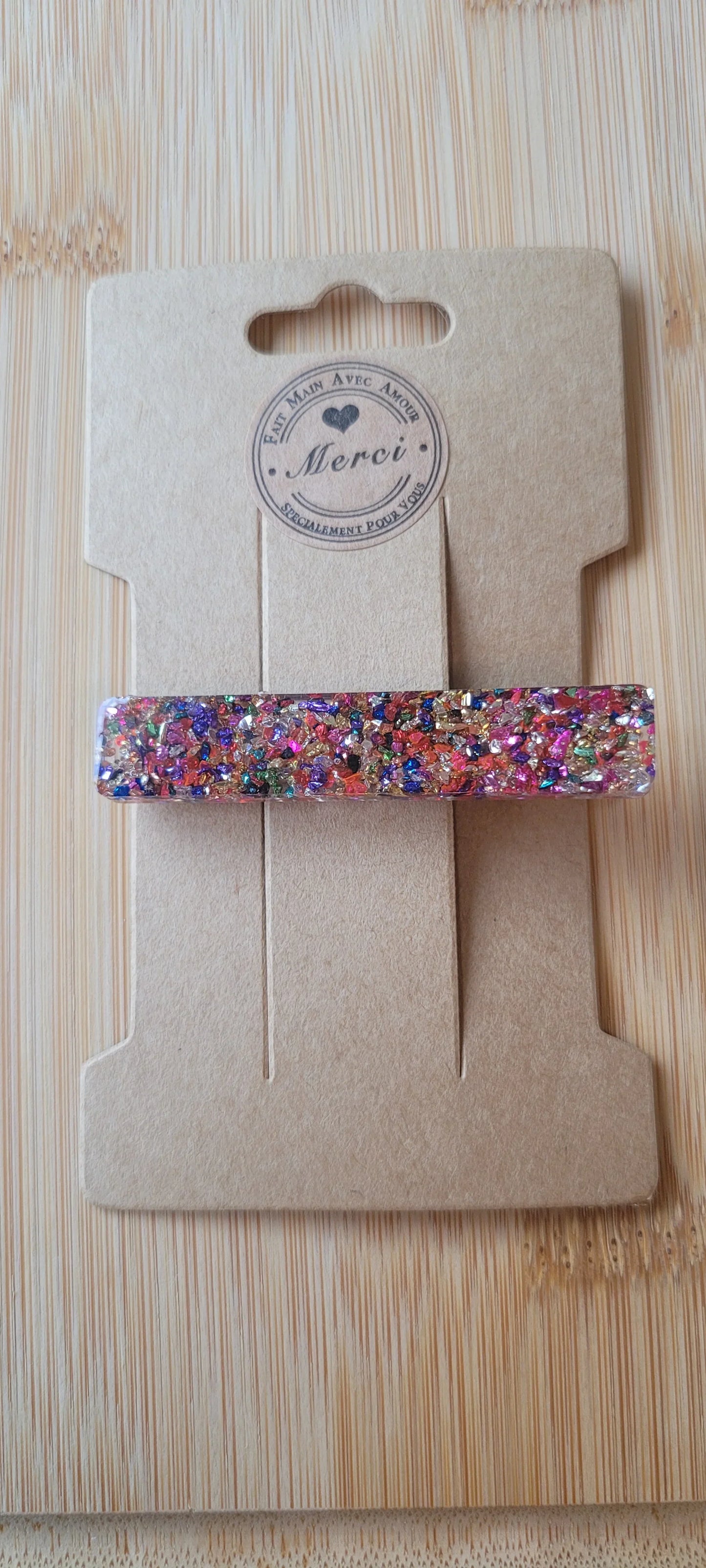 Barrette en résine | Rectangle Pop - L'Atelier de MyMy