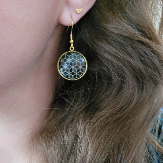 Boucles fantaisie acier | Cubiques - L'Atelier de MyMy