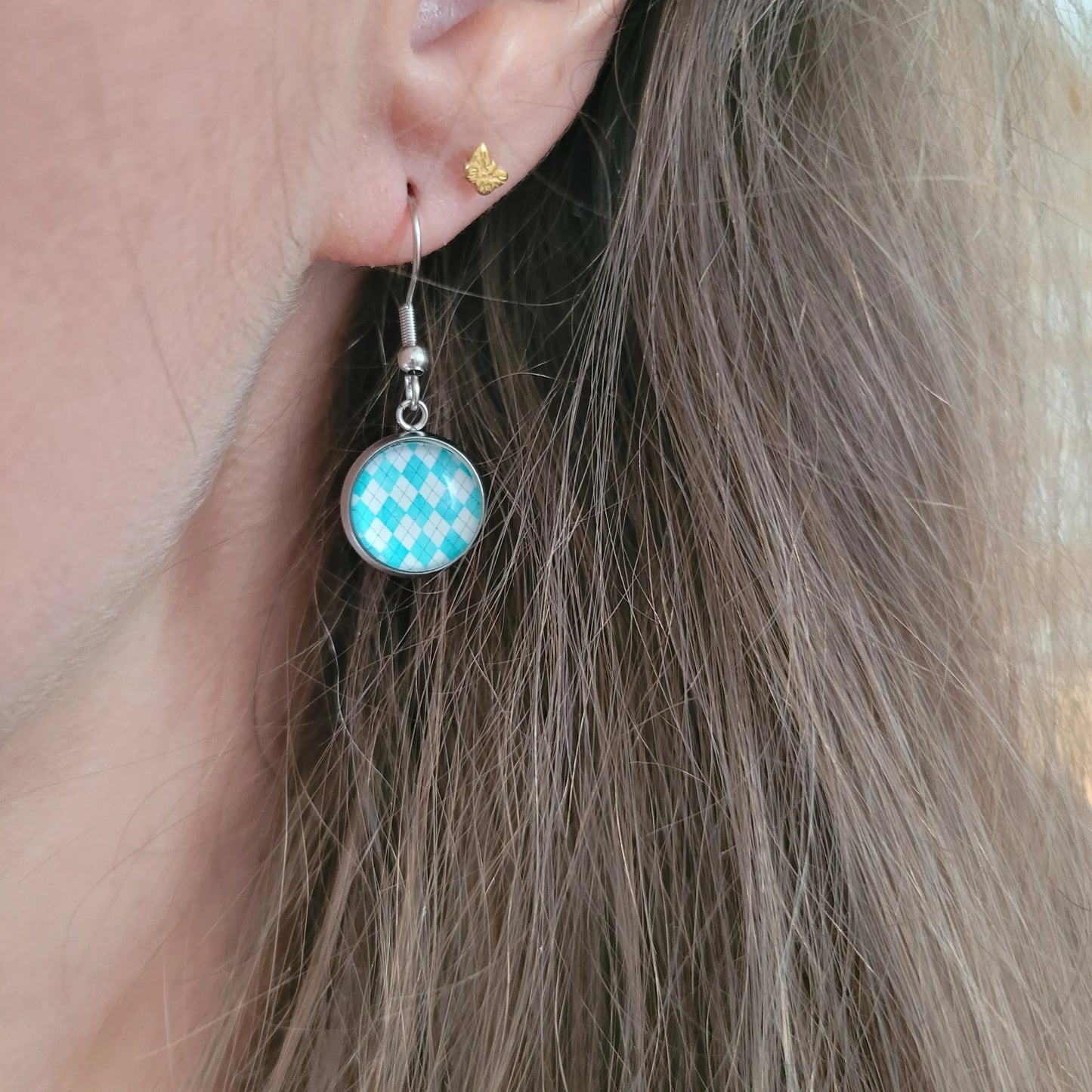 Boucles fantaisie acier | Losanges Clair - L'Atelier de MyMy
