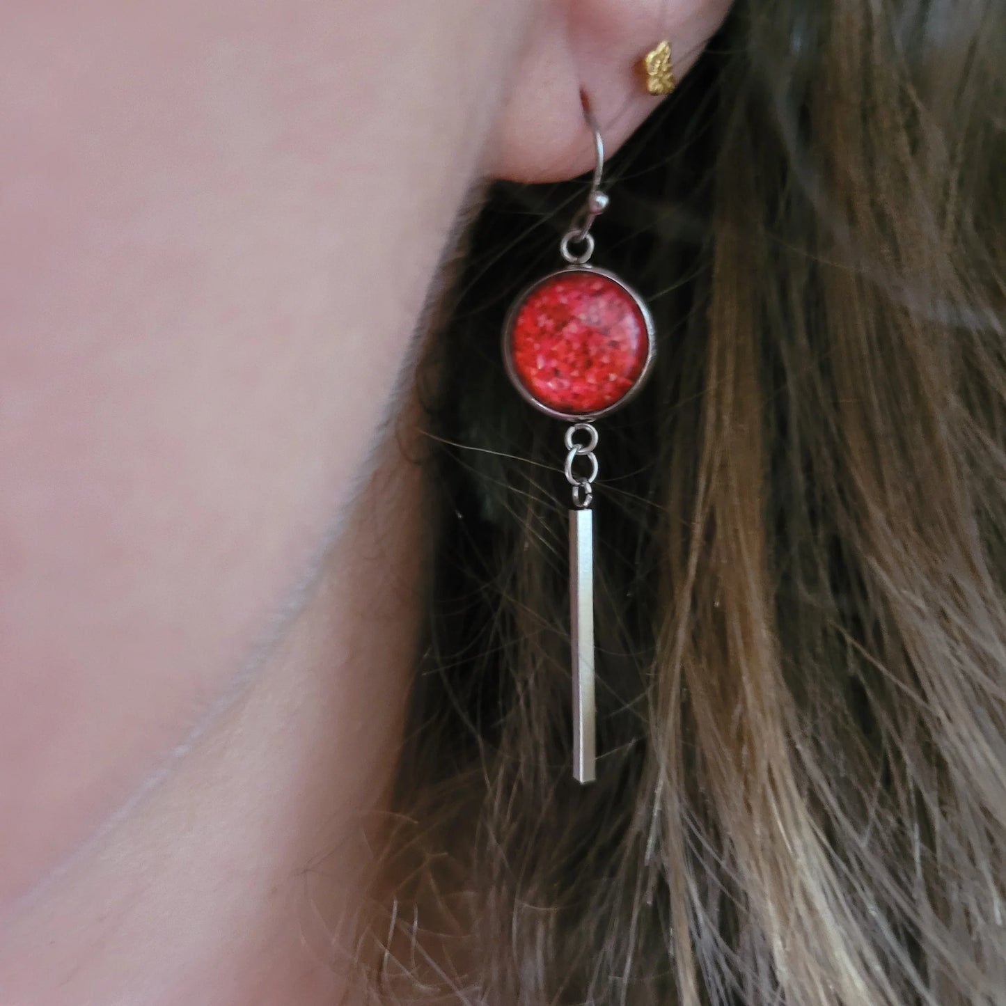 Boucles fantaisie acier | Hortensias Tige - L'Atelier de MyMy