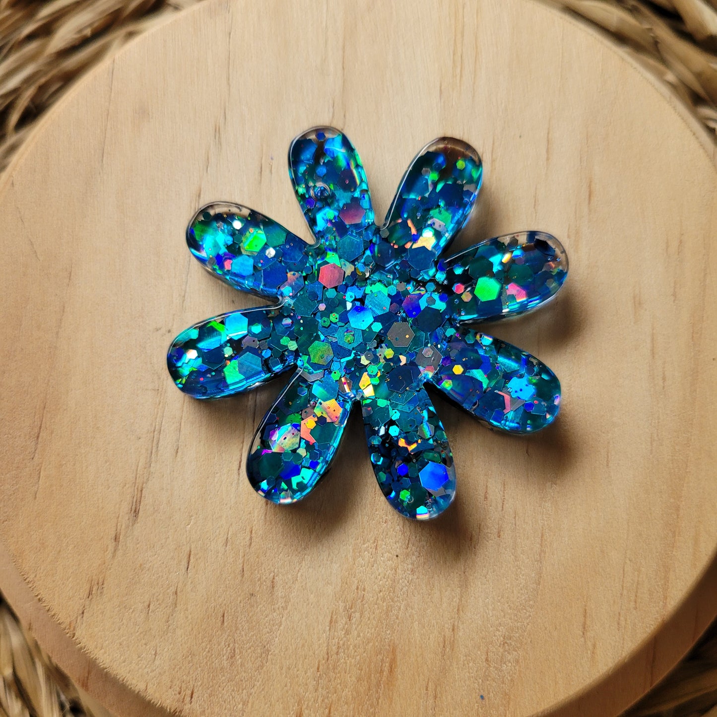 Barrettes en résine | Fleur Turquoise