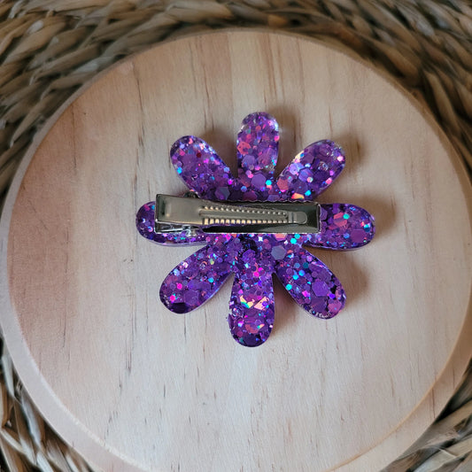 Barrettes en résine | Fleur Violette - L'Atelier de MyMy