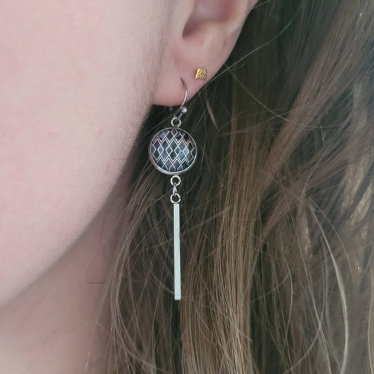 Boucles fantaisie acier | Losanges Tige - L'Atelier de MyMy