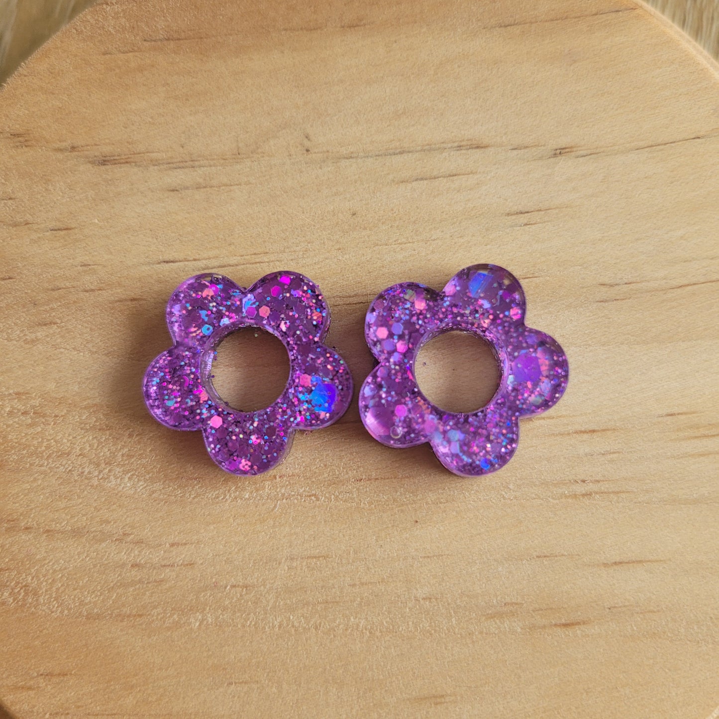 .Boucles en résine | Fleurs Violettes