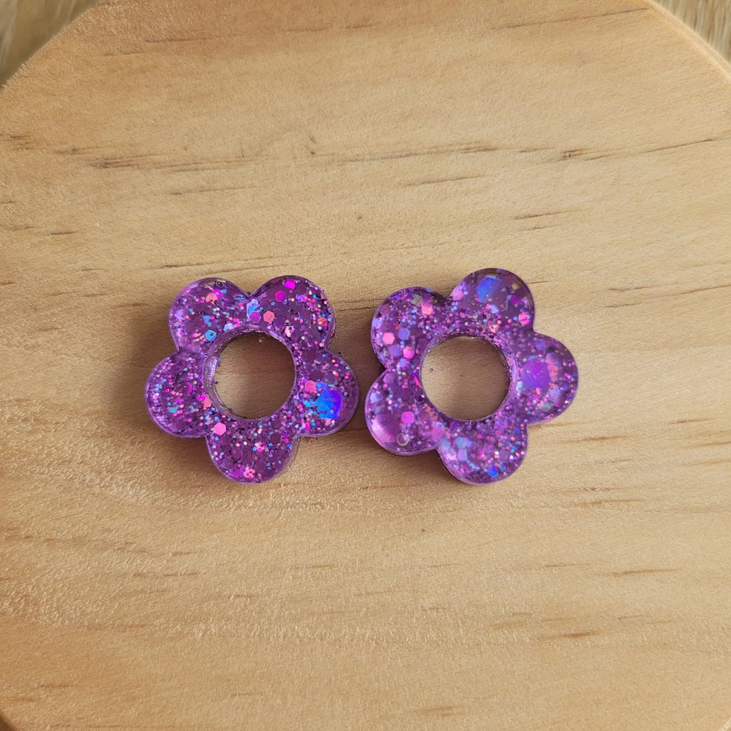 Boucles en résine | Fleurs Violettes - L'Atelier de MyMy