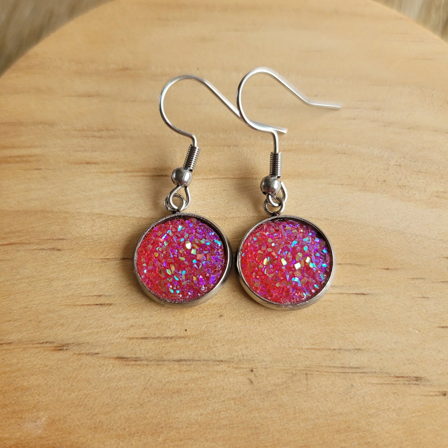 Boucles fantaisie acier | Éclats Rose - L'Atelier de MyMy