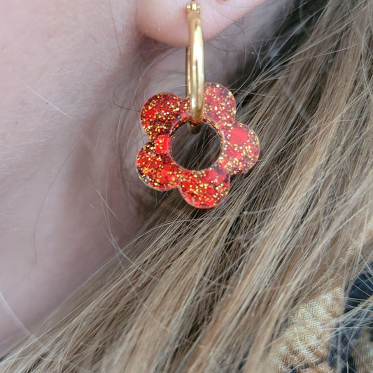 Boucles en résine | Fleurs de Noël - L'Atelier de MyMy