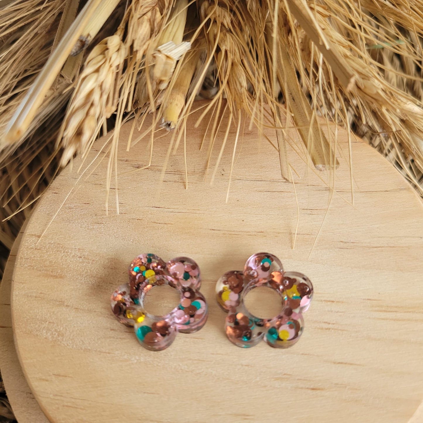 Boucles en résine | Fleurs interchangeables sans attaches ~ Au choix ~