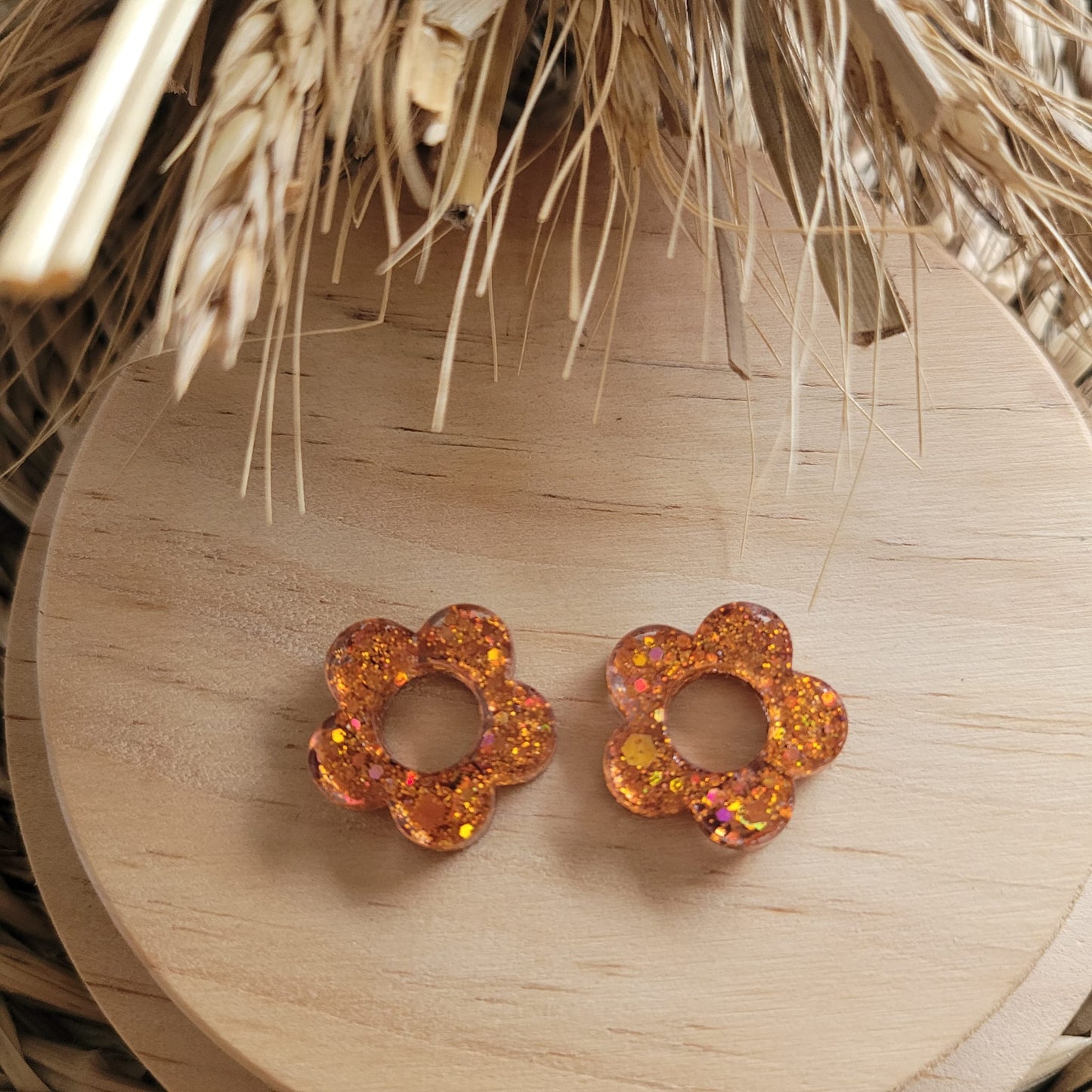 Boucles en résine | Fleurs interchangeables sans attaches ~ Au choix ~
