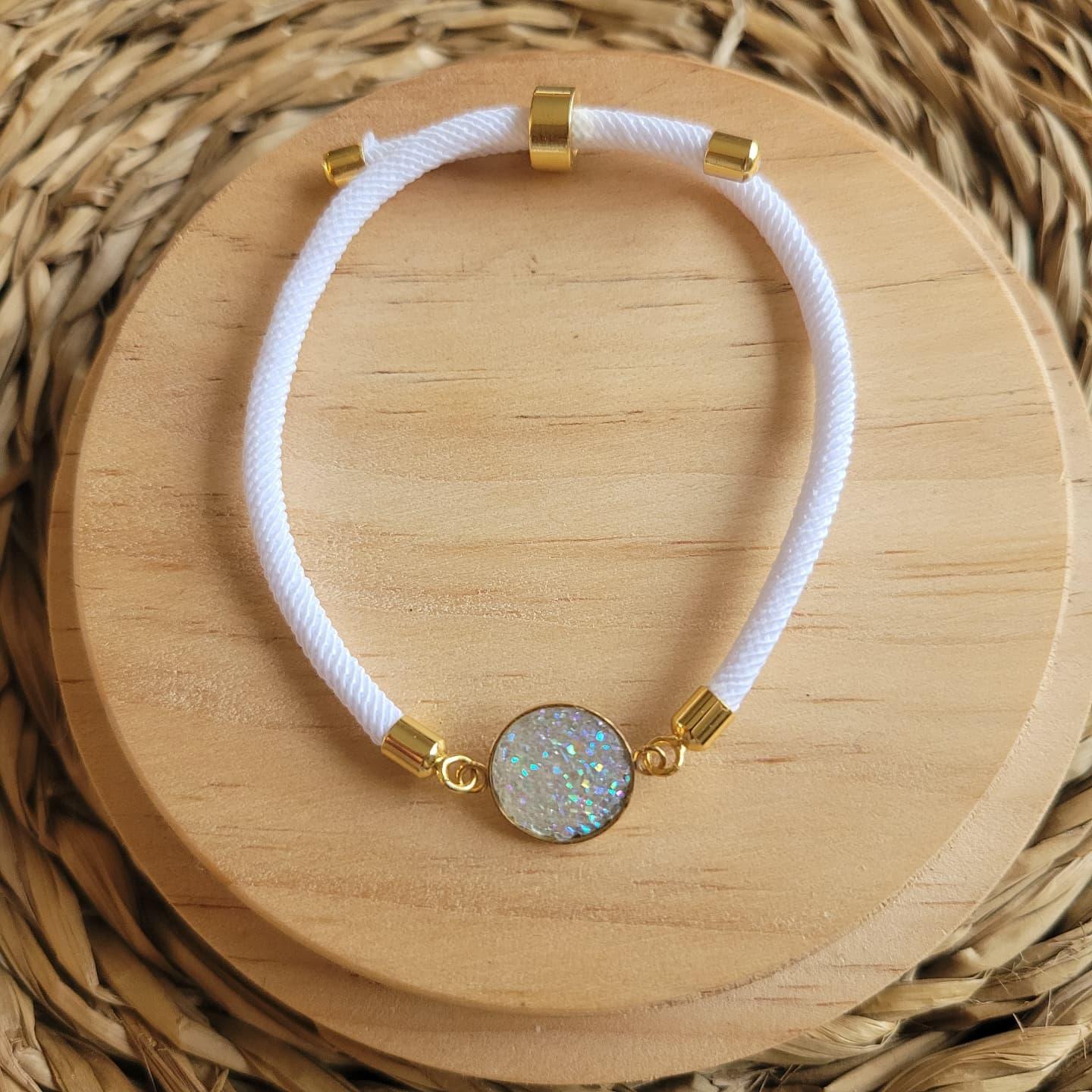 Bracelet fantaisie | Paillettes Blanc - L'Atelier de MyMy