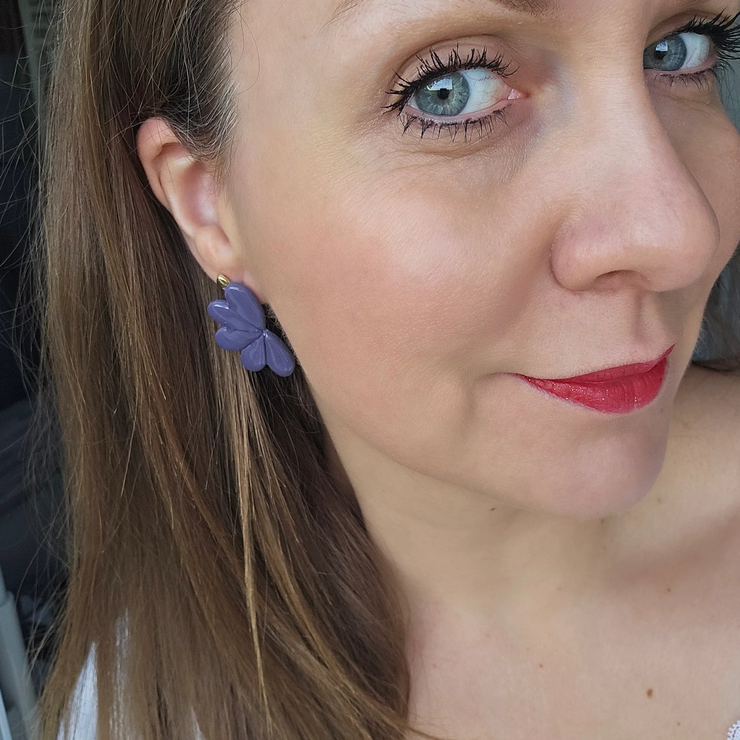 Boucles argile polymère | Céleste Bleu