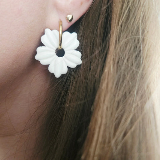 Boucles argile polymère | Soléa Blanc