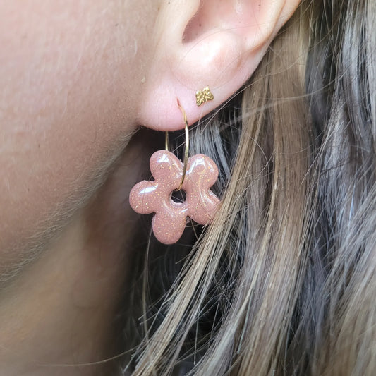 Boucles argile polymère | Pampilles Fleurs interchangeables sans attaches ~ Au choix ~ - L'Atelier de MyMy