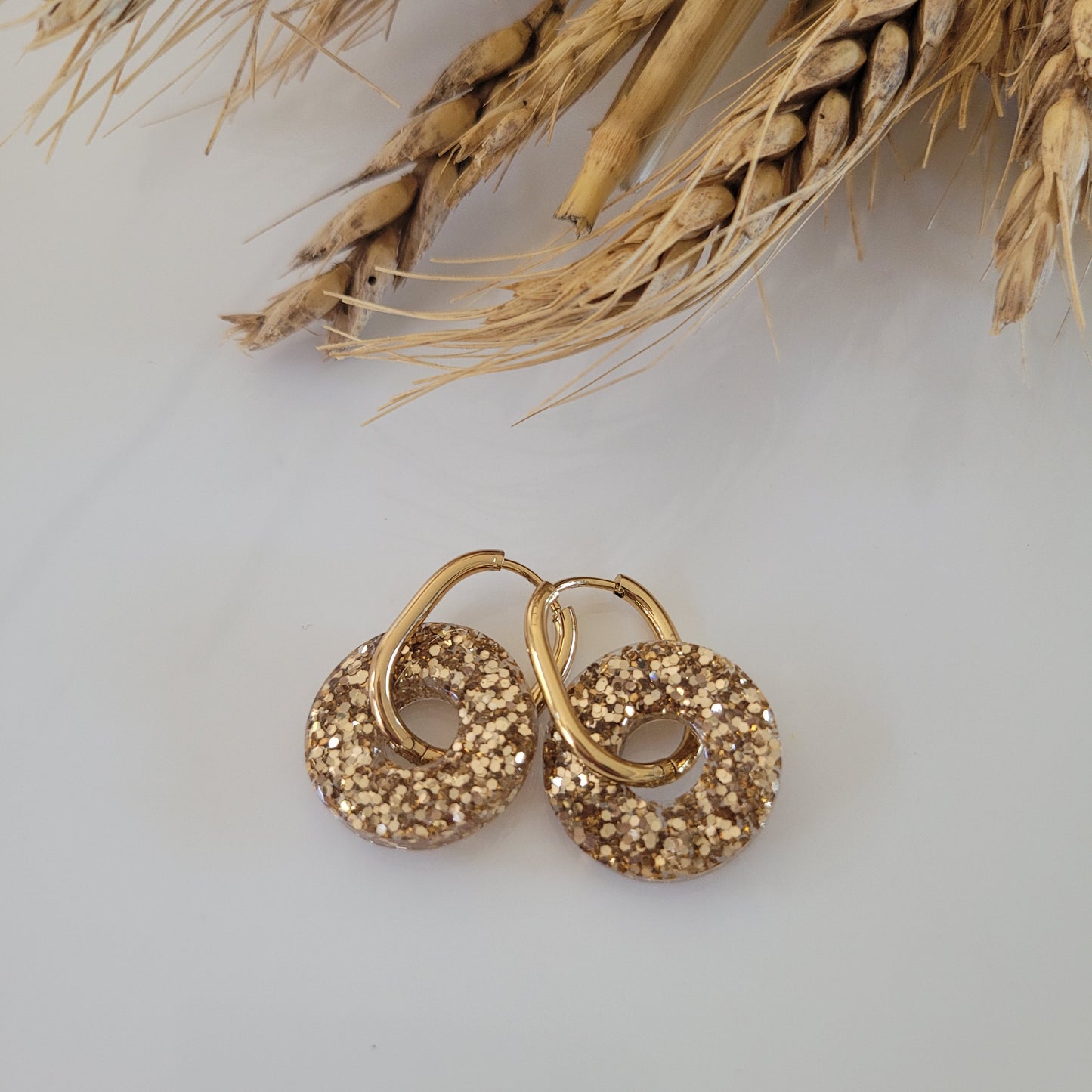 Boucles en résine | Donuts Champagne