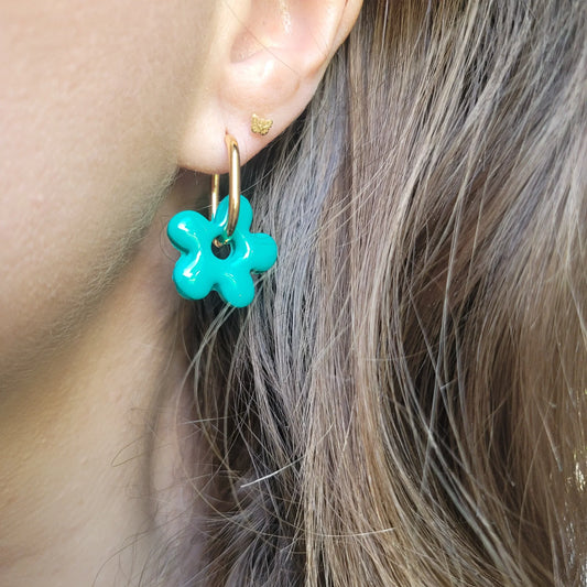 Boucles argile polymère | Pampilles Fleurs interchangeables sans attaches ~ Au choix ~ - L'Atelier de MyMy