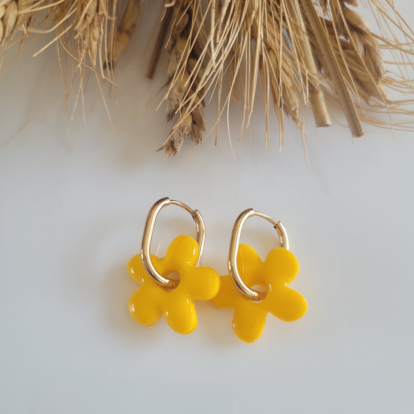 .Boucles argile polymère | Pampilles Jaune