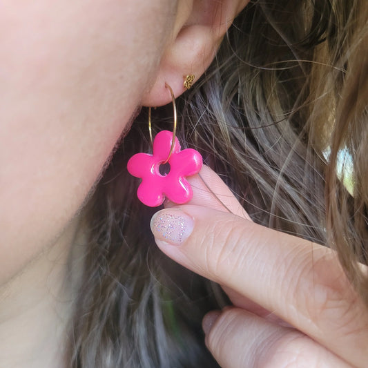 Boucles argile polymère | Pampilles Rose - L'Atelier de MyMy