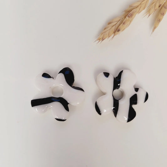Boucles argile polymère | Pampilles Fleurs interchangeables sans attaches ~ Au choix ~ - L'Atelier de MyMy