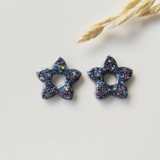 Boucles en résine | Fleurs de Tiaré Métallisées - L'Atelier de MyMy