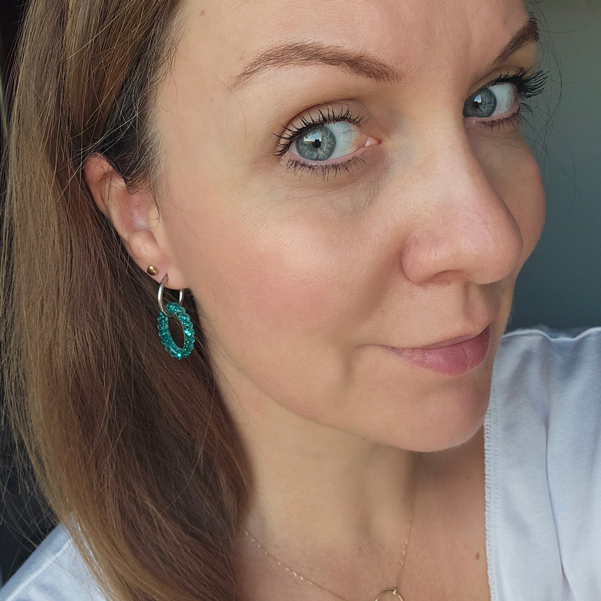 Boucles en résine | Lumina Turquoise