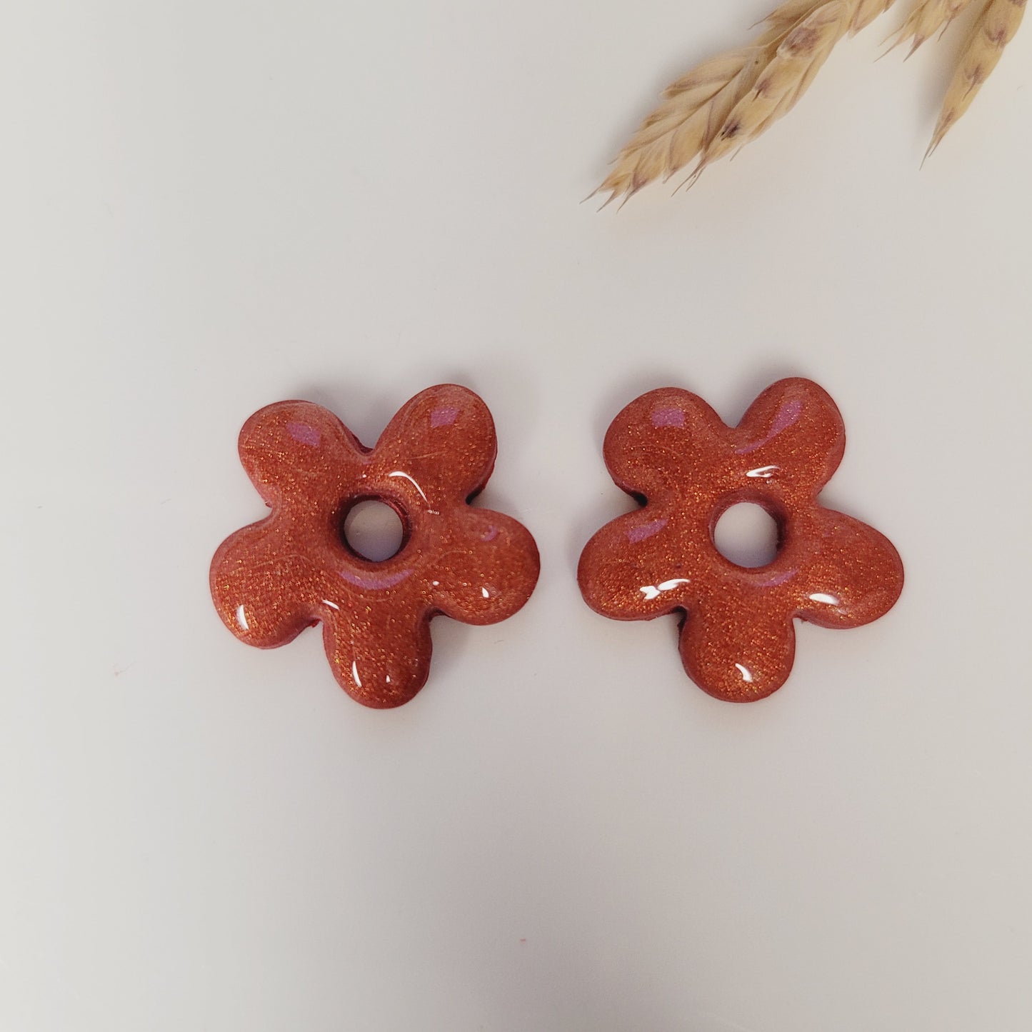 Boucles argile polymère | Pampilles Fleurs interchangeables sans attaches ~ Au choix ~