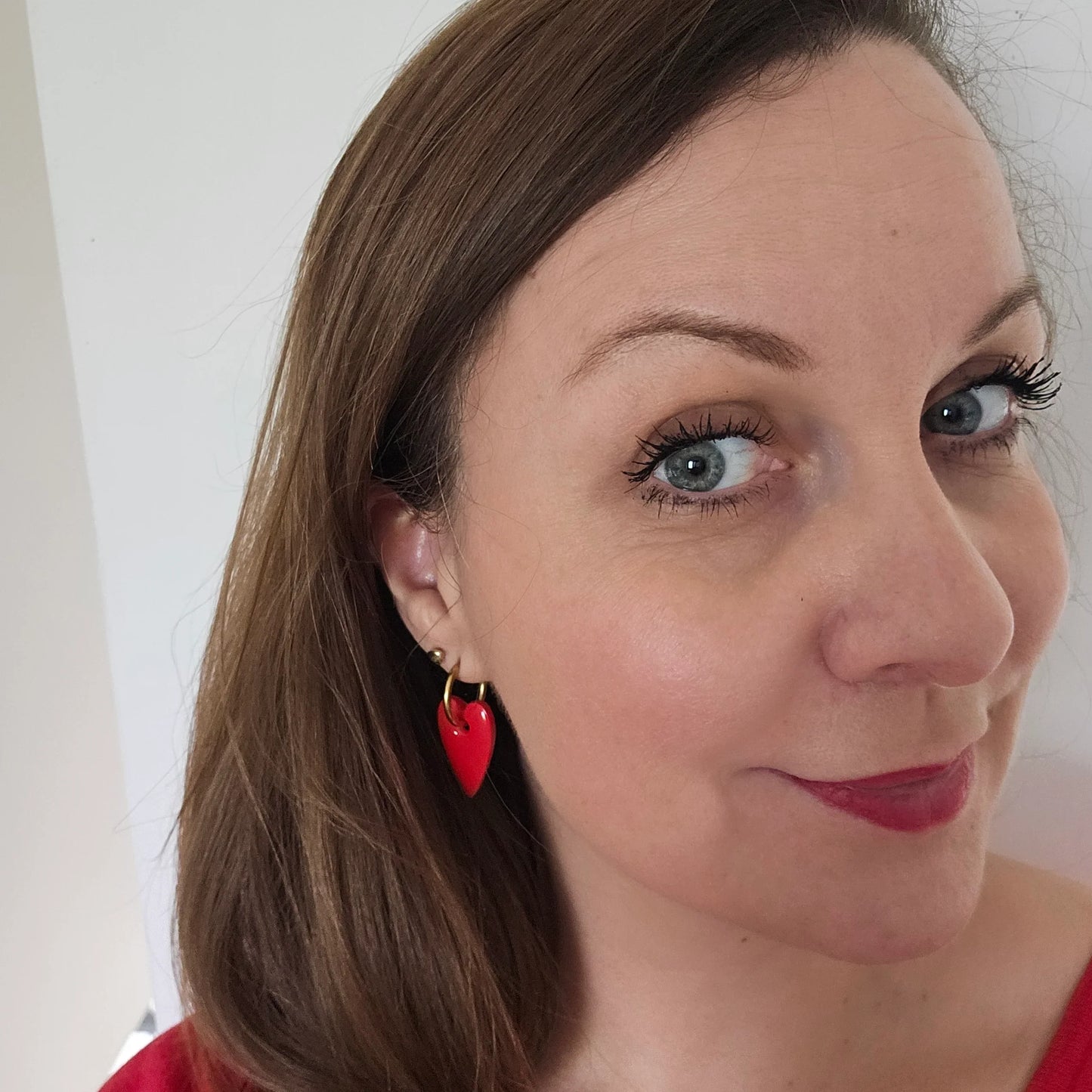 Boucles argile polymère | Coeur rouge