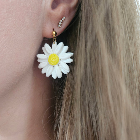 Boucles argile polymère | Pâquerettes