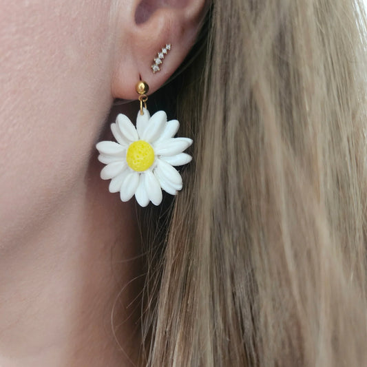 Boucles argile polymère | Pâquerettes