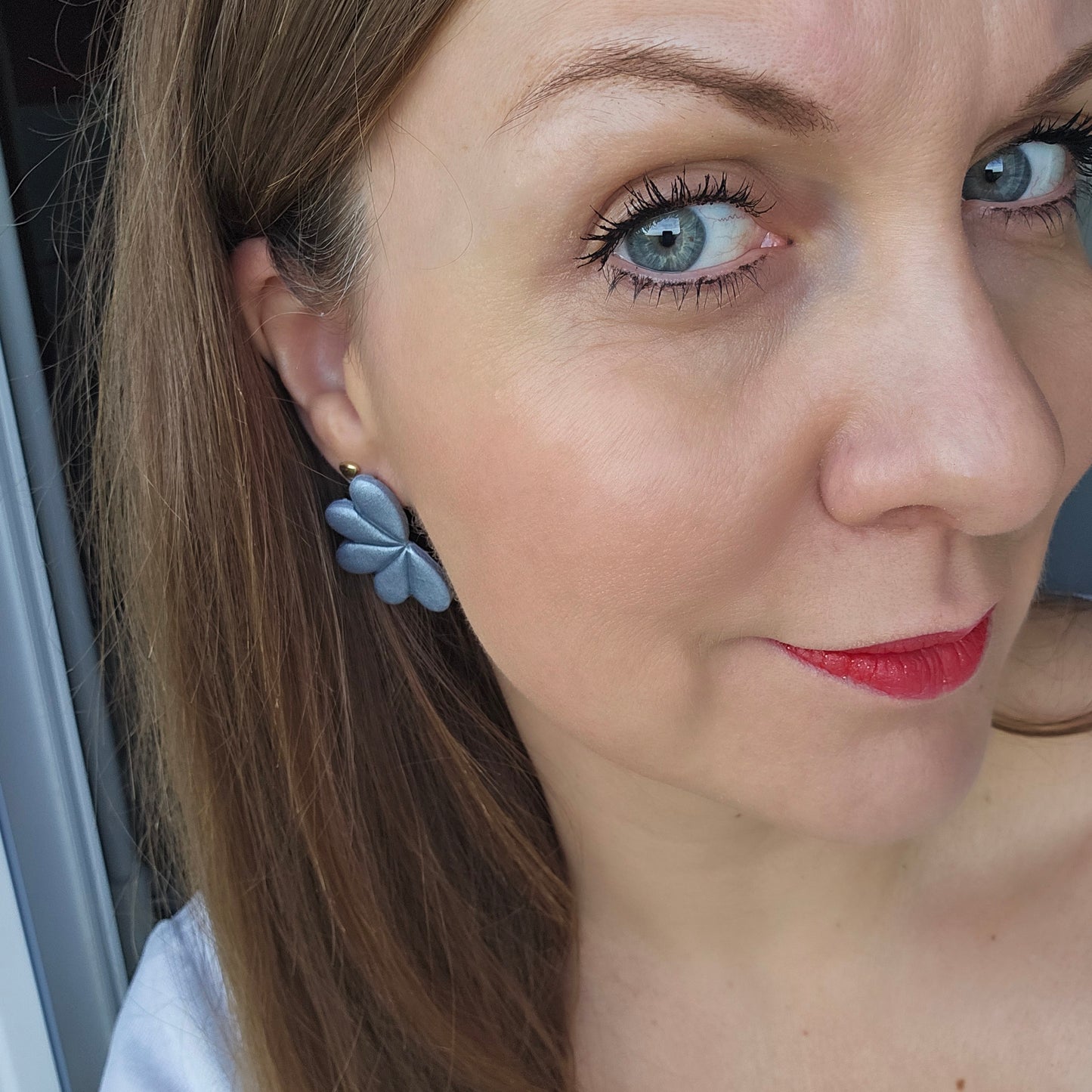 Boucles argile polymère | Céleste Gris