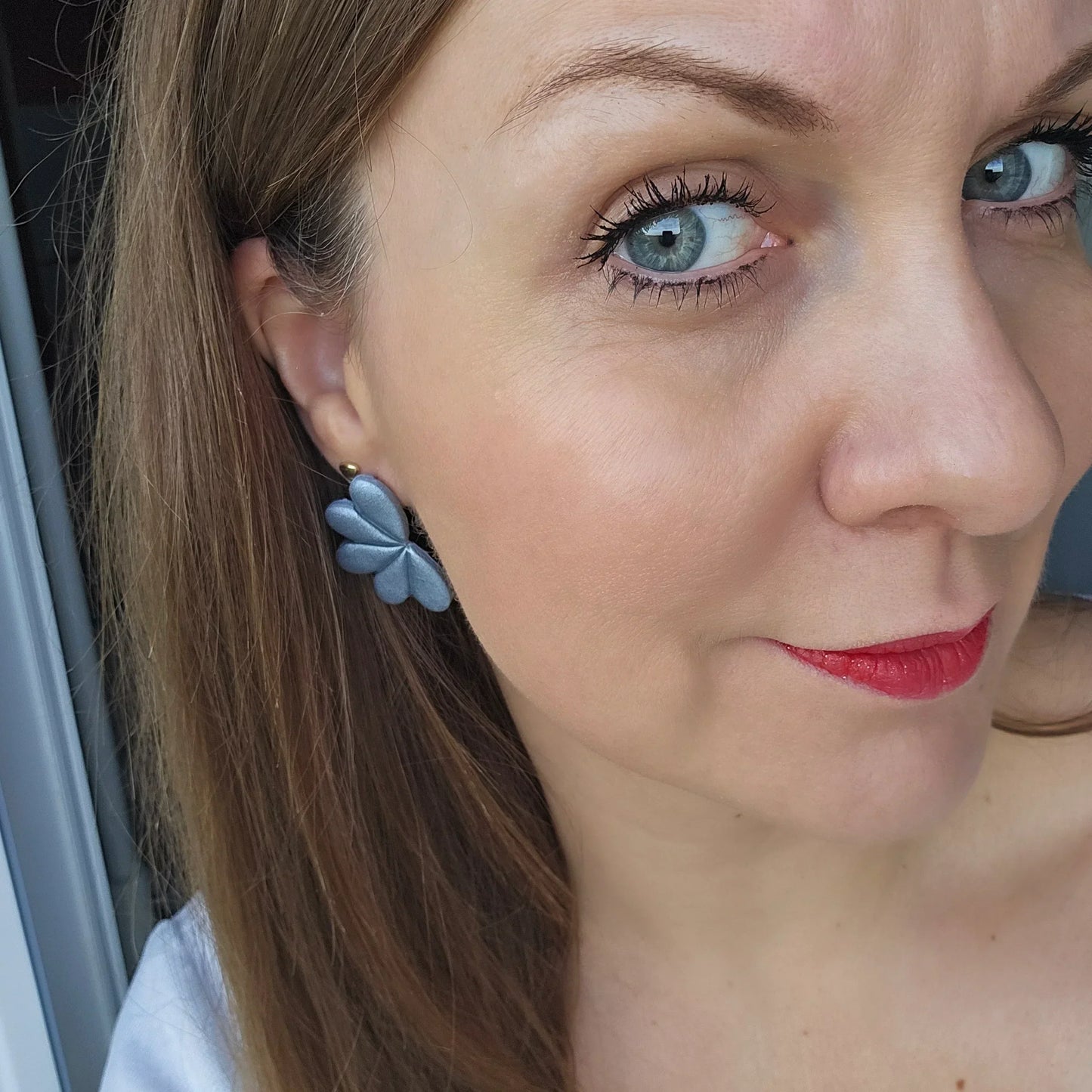Boucles argile polymère | Céleste Gris