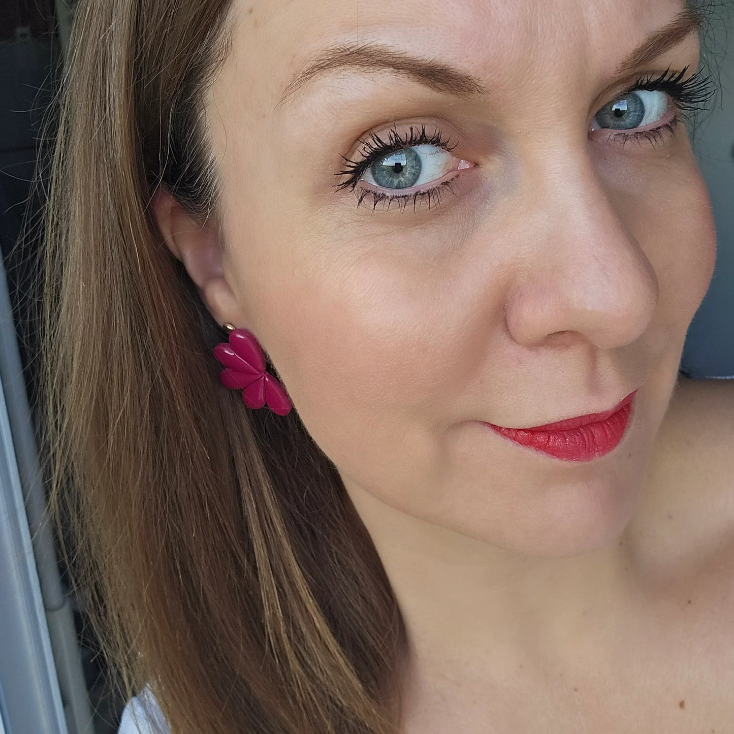 Boucles argile polymère | Céleste Fuchsia