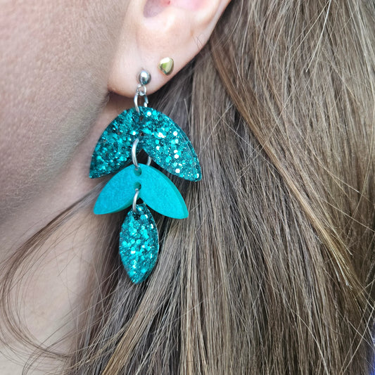 Boucles en résine | Trio Turquoise