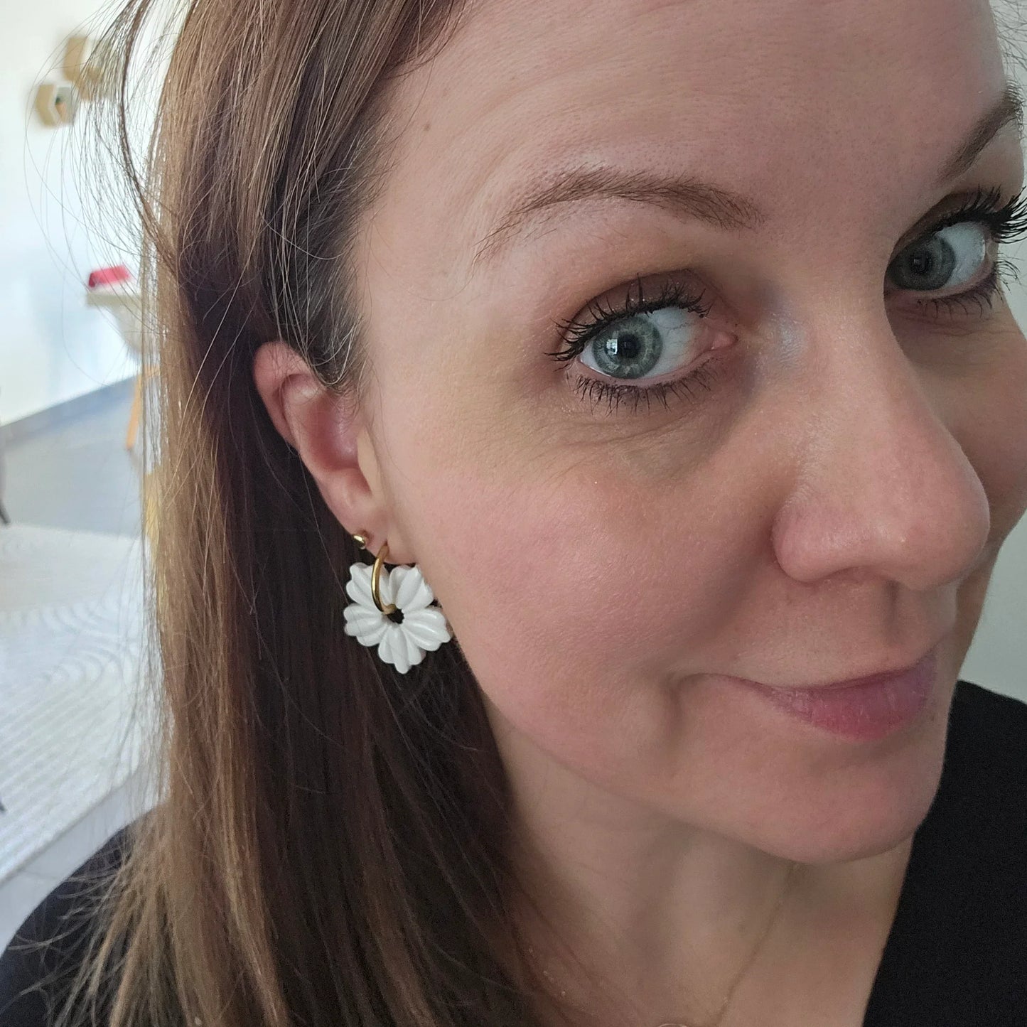 Boucles argile polymère | Soléa Blanc