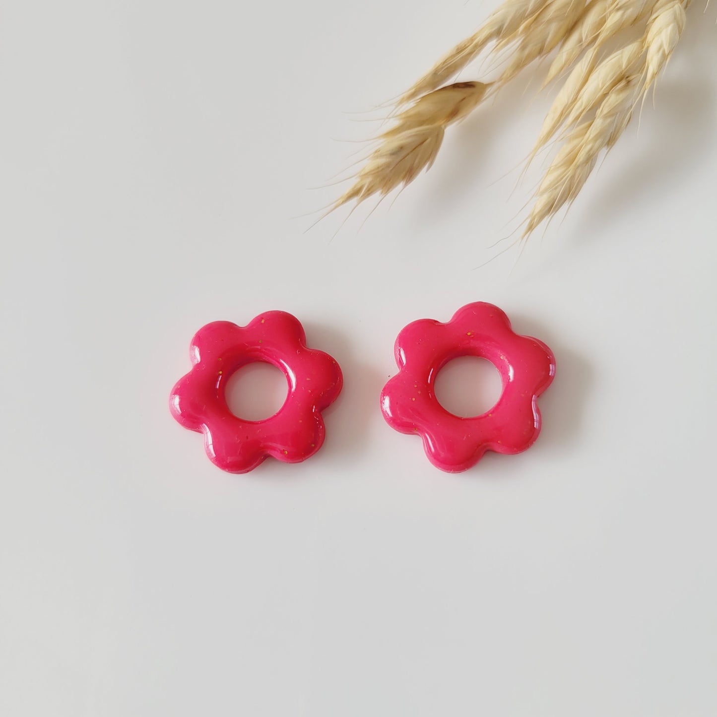 Boucles argile polymère | Pampilles Floréa Rose