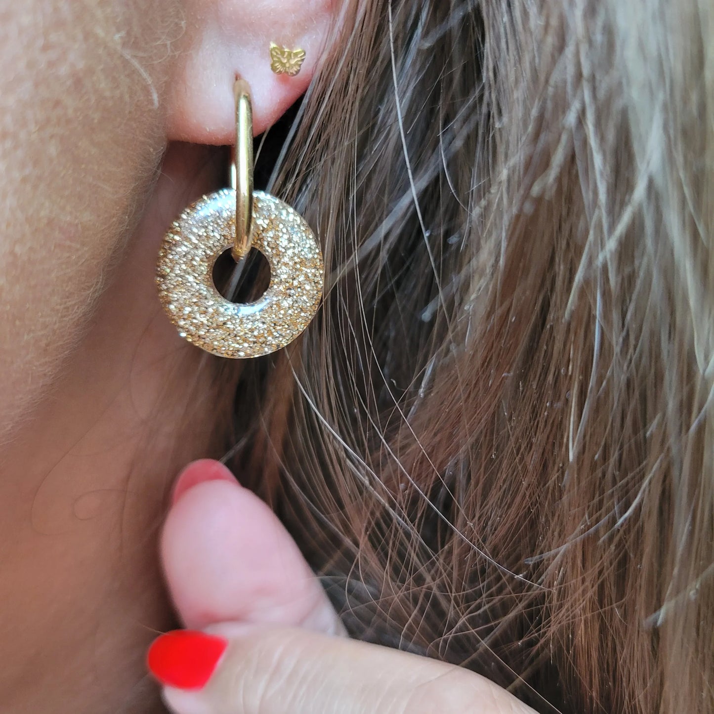 Boucles en résine | Donuts Or - L'Atelier de MyMy