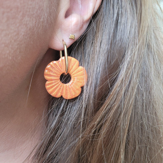 Boucles argile polymère | FloWer Cuivre - L'Atelier de MyMy