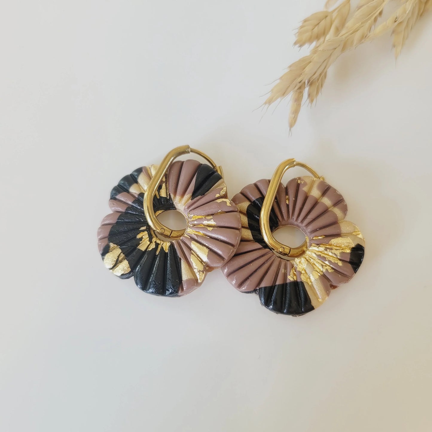 Boucles Argile Polymère | FloWer Léopard
