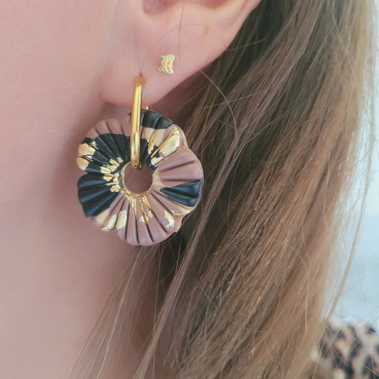 Boucles Argile Polymère | FloWer Léopard - L'Atelier de MyMy