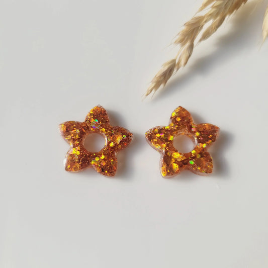 Boucles en résine | Fleurs de Tiaré Orange - L'Atelier de MyMy