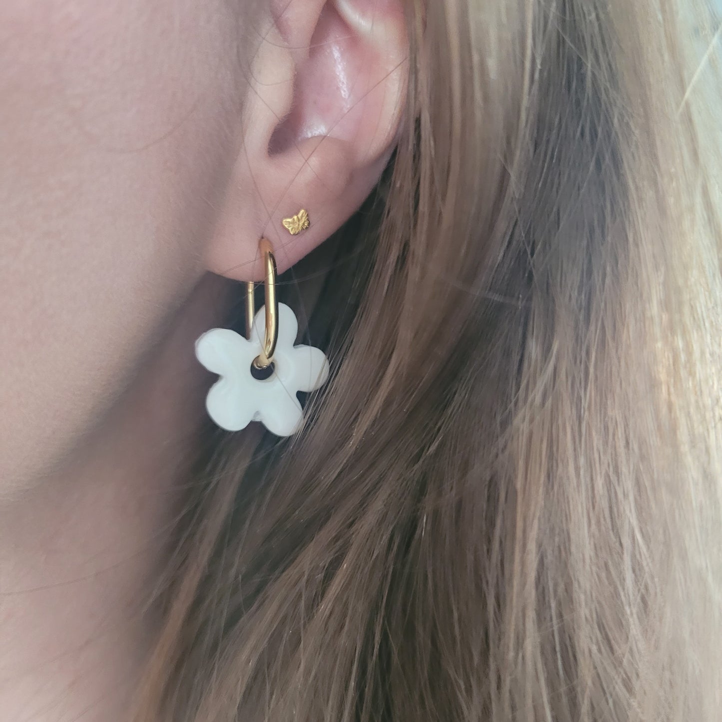 Boucles argile polymère | Pampilles Fleurs interchangeables sans attaches ~ Au choix ~