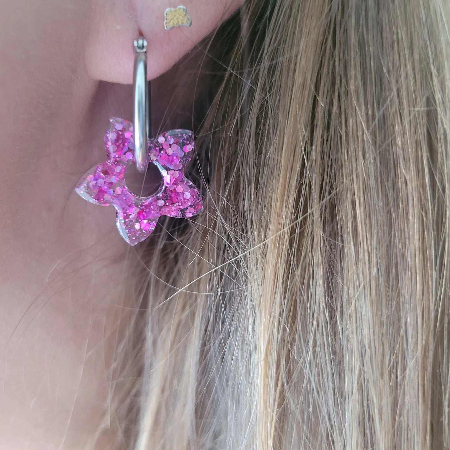 Boucles en résine | Fleurs de Tiaré Rose - L'Atelier de MyMy