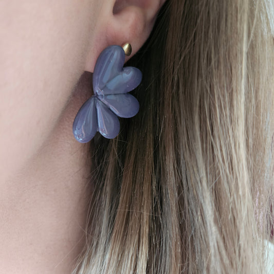 Boucles argile polymère | Céleste Bleu