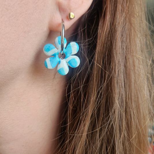 Boucles argile polymère | Pampilles Nyméa Bleu