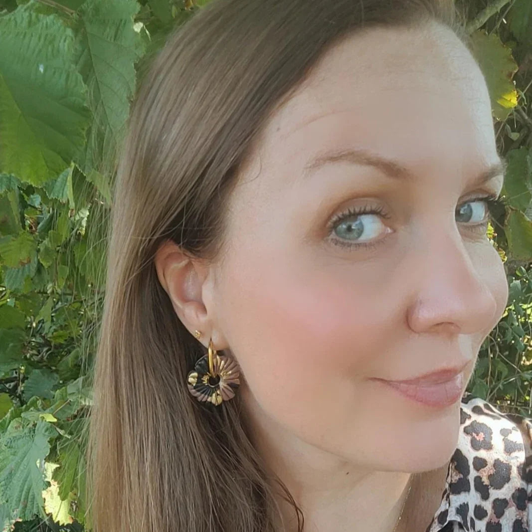 Boucles Argile Polymère | FloWer Léopard - L'Atelier de MyMy