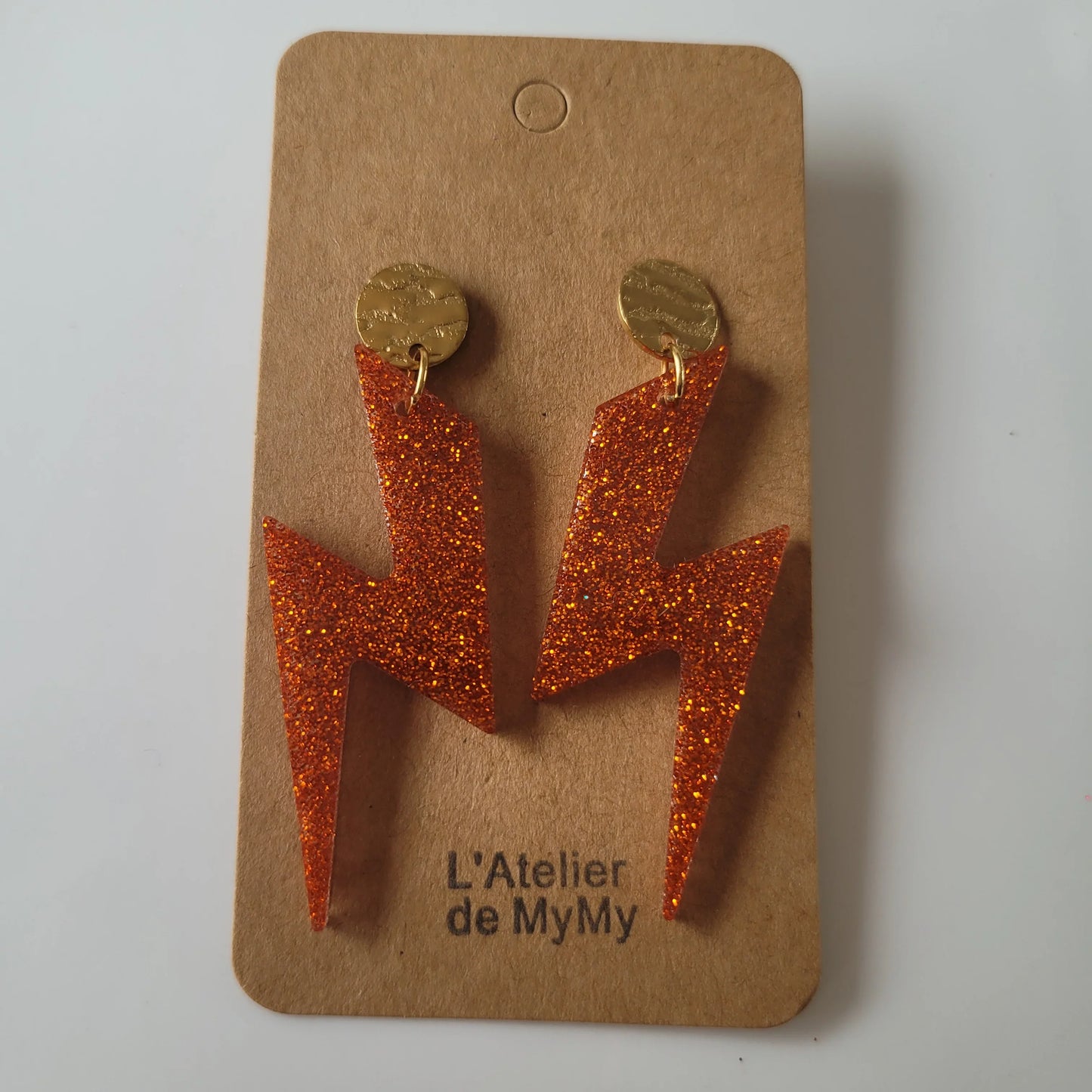 Boucles en résine | Éclairs Cuivrés - L'Atelier de MyMy