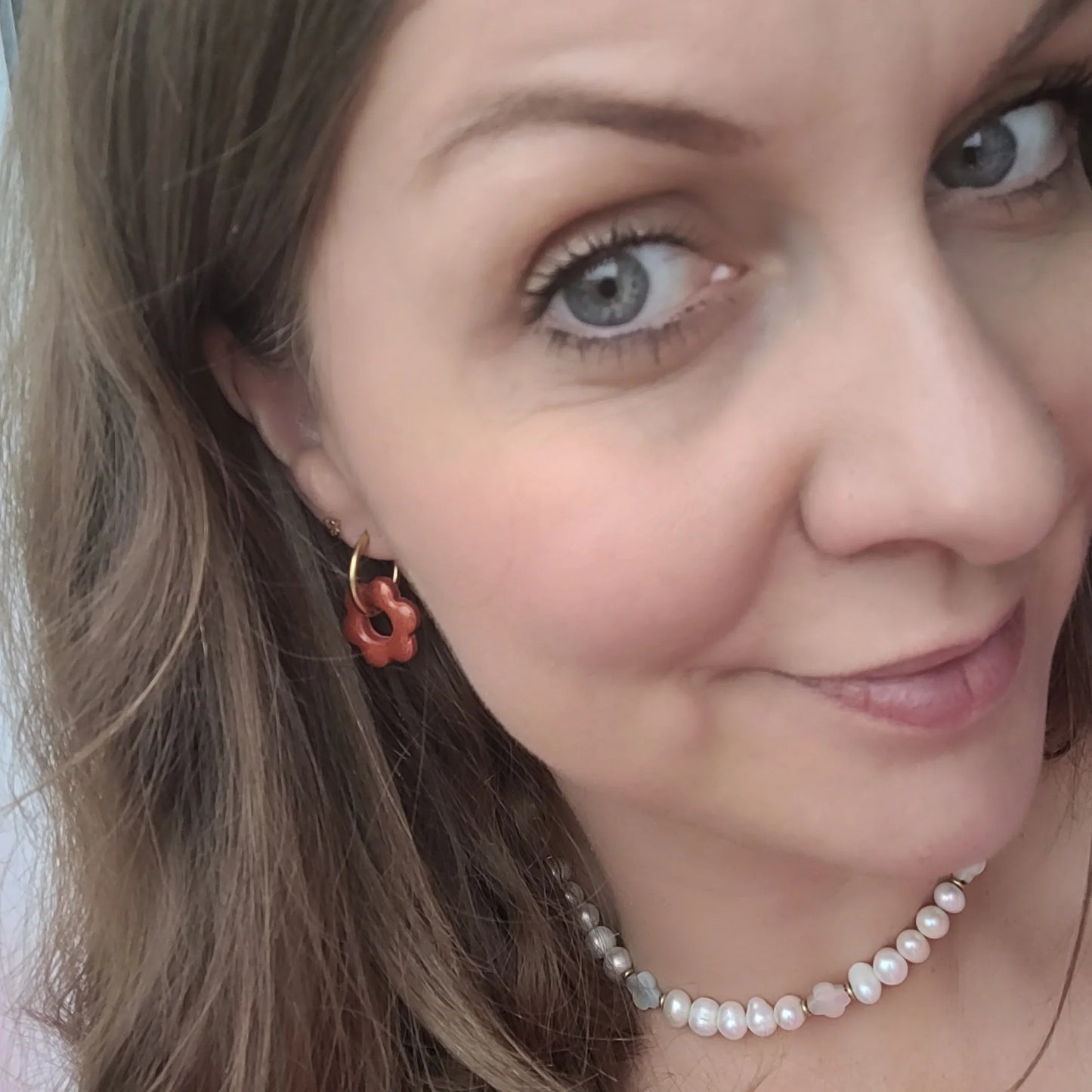 Boucles argile polymère | Pampilles Floréa Cuivre - L'Atelier de MyMy