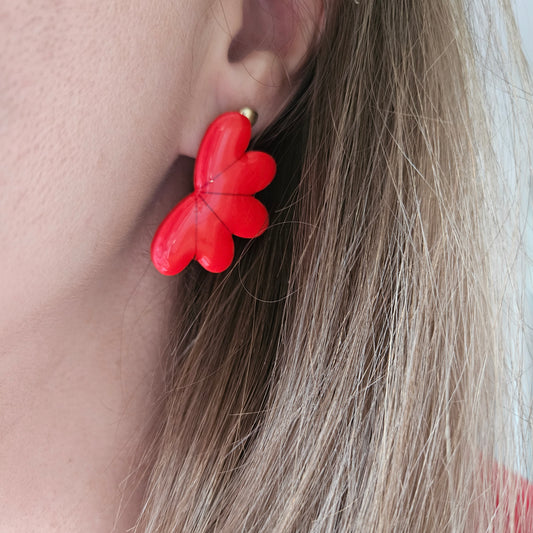 Boucles argile polymère | Céleste Rouge