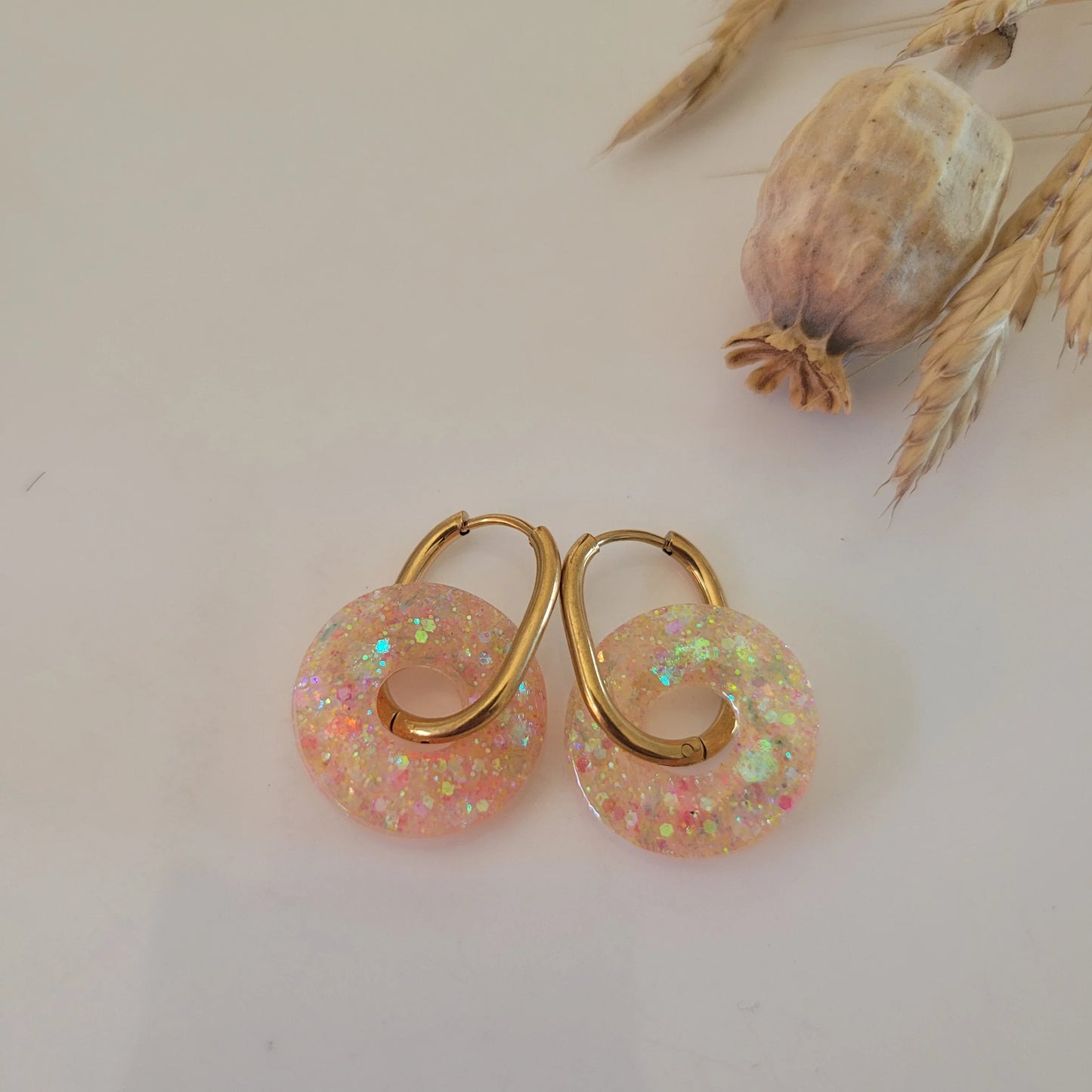 Boucles en résine | Donuts Soleil Pastel - L'Atelier de MyMy